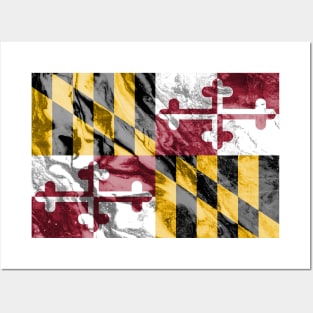 Flag of Maryland - Marble texture Posters and Art